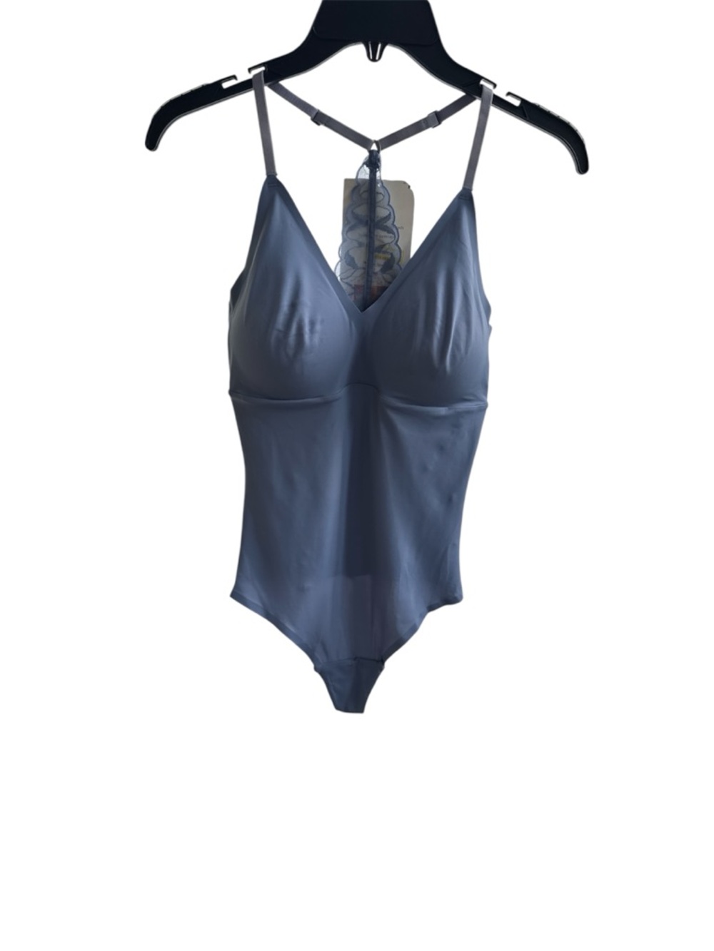 True & Co. V-Neck Bra Lace Racerback Bodysuit New - Picture 5 of 9